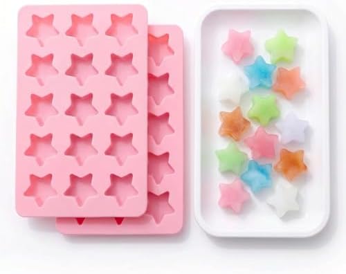 Star Ice Cube Tray,Stars Silicone Ice Trays for Freezer (2pcs Star)