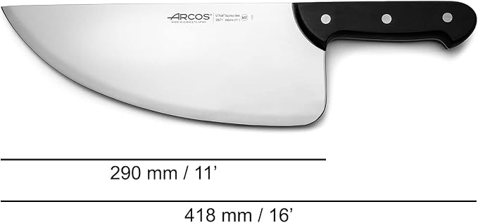 Arcos Fishmonger Knife 11 Inch Nitrum Stainless Steel. Ergonomic Polyoxymethylene POM Handle and 290 Blade.Flexible blade and a smooth edge. Series Universal. Color Black.