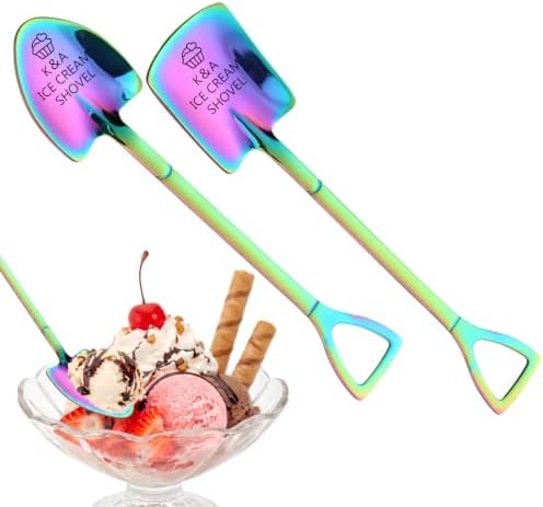 2PCS Personalized Ice Cream Shovel Spoon,Custom Funny Engraved Spoons Gifts