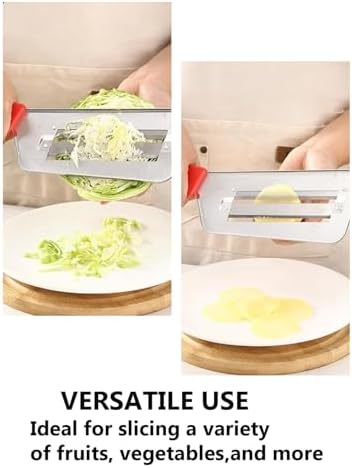 Cabbage Chopper Shredder Double-Layer Stainless Steel Antislip Handle Mandoline Slicer for Slicing Grater Vegetables Fruits Cheese