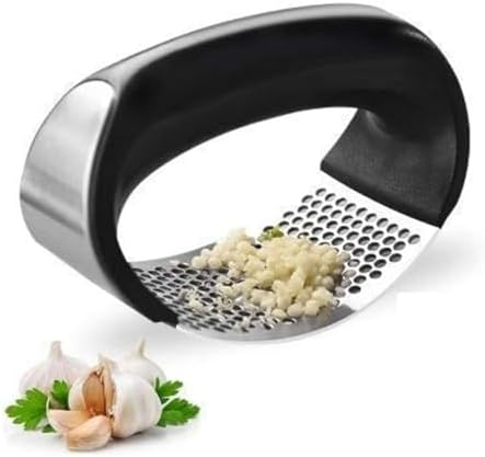 Kitchen Stainless Steel Garlic Press with Ergonomic Handle,Garlic Crusher, Handy Garlic Crusher, Kitchen Garlic Crushing Tool Stainless Steel (Multicolor)