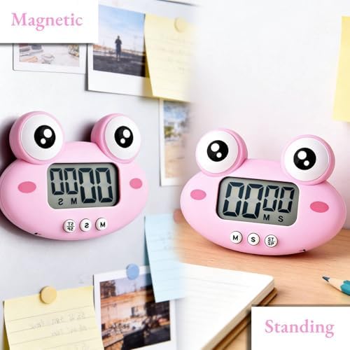 Cute Cartoon Animal Timer, Digital Kitchen Timer Magnetic Countdown Timer with on Off Switch and Large LCD Display for Cooking, Baking, Classroom Supplies