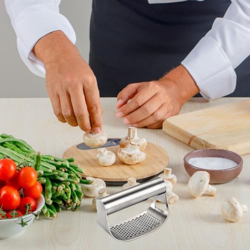 Garlic Press Garlic Presser Stainless Steel,2025 Upgraded Garlic Press Mincer Garlic Crusher with Peeler and Cleaning Brush,Multifunctional Kitchen Gadget Garlic Mincer for Women (B/1PC)