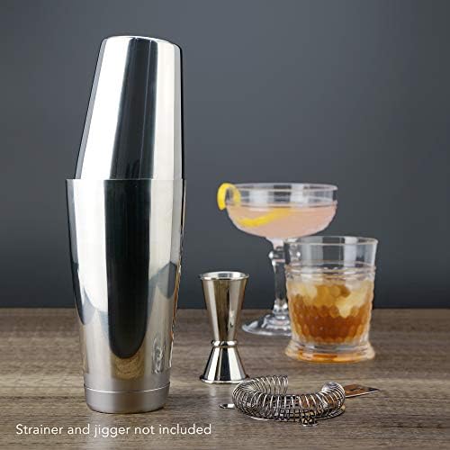 PG Boston Cocktail Kit - 2PC Premium Stainless Steel Shaker Set - 30oz Gloss Finish 2-Piece Shaker - Bartender Kit