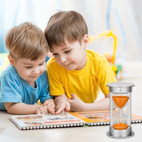 SuLiao Hourglass Sand Timer 30Sec 1 3 5 10 30 Minutes Set, Plastic Large Unbreakable Sand Watch Clock, Colorful Hour Glass Sandglass for Kids, Classroom, Games, Kitchen（Pack of 6）