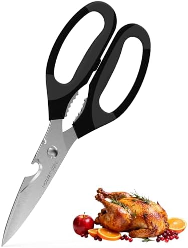 8“ Sharp Heavy Duty Kitchen Scissors, Multi Purpose Kitchen Shears for Food