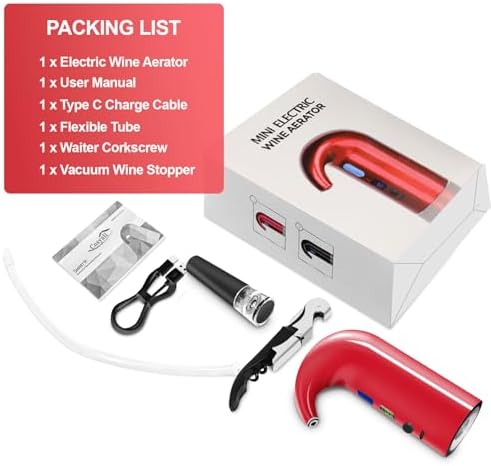Electric Wine Aerator,Decanter,Whisky Dispenser,Pourer - Red