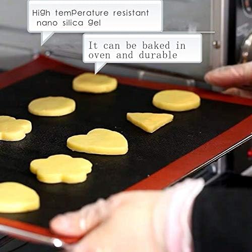 Silicone hollow Baking Mat Sheet, Set of 2. NonStick Oven Liner Perforated Mesh Pad, baked biscuits non-stick high temperature mat, breathable fiberglass baking mat, double-sided available.