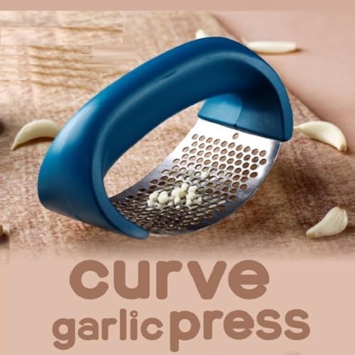 Garlic Crusher & Ginger Crusher Combo, Manual Garlic Press Stainless Steel, Pack of 2 (Multicolor)