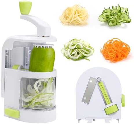 Vegetable Spiralizer Slicer, 4 in 1 Rotating Blades Veggie Spiralizer