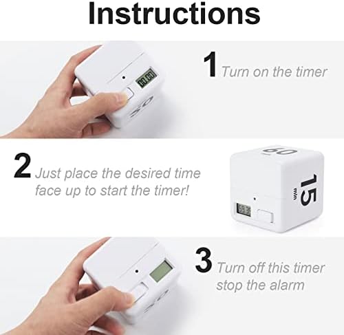 Feilifan Cube Timer, Productivity Cube Rotating Timer, 1-3-5-10 Minute