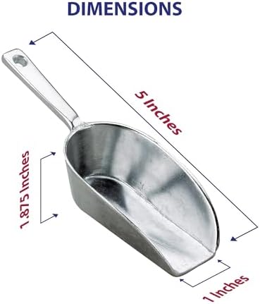 HIC Kitchen Flat Bottom Food Scoops, 5-Inch, 7.5-Inch, 8.75-Inch, Commercial-Grade Anodized Cast Aluminum, Set of 3