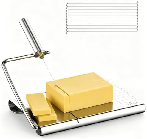 YOUZI Adjustable Cheese Slicer with 10 Replacement Wires, Heavy Duty