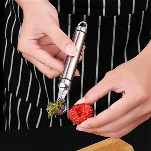 Stainless Steel Strawberry Huller and Tomato Stem Corer Tool Multi-Function Stainless Corer and Pitter Remover for Strawberry Gadgets Kitchen Tool Blade Craft Fruit Tools Fruit and Vegetable Tools