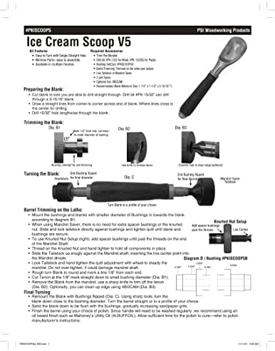 Penn State Industries PKISCOOP5 Ice Cream Scoop Kit Woodturning Project
