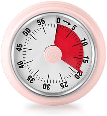 Visual Timer, Teeloray 60-Minute Countdown Timer with Magnetic Base (Pink)