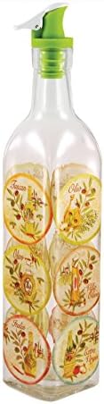 Grant Howard 16 oz Tuscan Olives Oil and Vinegar Cruet, Clear