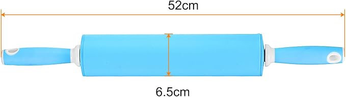 HARFINGTON Silicone Rolling Pins for Baking 20.5 Inch Rubber Handle Non-Stick Rolling Pin Small Roller Playdough Rolling Pins for Dough Pizza Pastry Fondant Kitchen, Blue