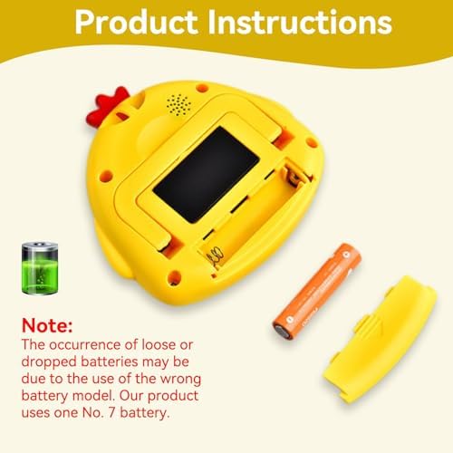 Cute Cartoon Animal Digital Timers, Countdown Timer Kid Timers LCD Display Magnetic Kitchen Timer with ON/Off Switches for Kitchen Cooking Bake Accessories(Yellow)