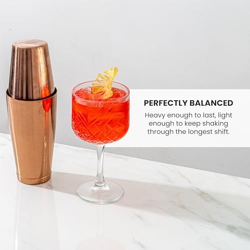 A Bar Above Boston Cocktail Shaker Set, 2 Piece, 18 and 28 Oz Tins, Copper