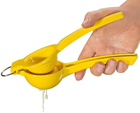 Cilio Limona Polished Metal Manual Citrus Squeezer, Citrus Press for Lemons