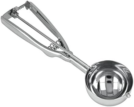 Metaltex Cram Jumbo Stainless Steel Ice Cream, Food Scoop with Easy Release Trigger-Silver, Size 6.4 cm, Stainless_Steel, Single-Coloured