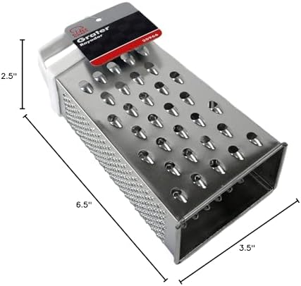 Chef Craft Pyramid Tin-Plated Grater, 6 inch, Stainless Steel