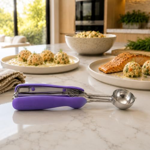 Restaurantware Ice Cream Scoop 1 Case 0.86 oz Stainless Steel Portioner Commercial Kitchen Tool Comfortable Grip Dishwasher-Safe Spring-Loaded Handle