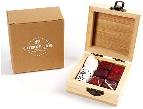 Cherry Tree Collection Red Jasper Whiskey Stones, Natural Gem Set of 6