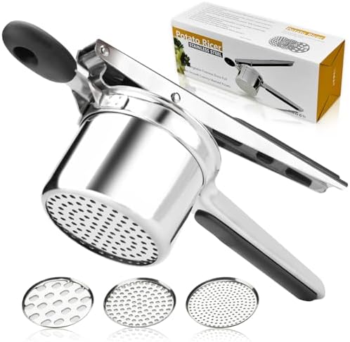 Potato Ricer 3 Interchangeable Discs,Potato Masher and Ricer