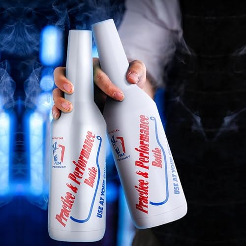 SuproBarware Flair Bottles Practice Set of 3 Bartender Practice Bottle 25oz/750ml Flair Bartending Kit Performance Training Bar Liquor White Decorative Shaker for Bar Pub Wine Cocktail