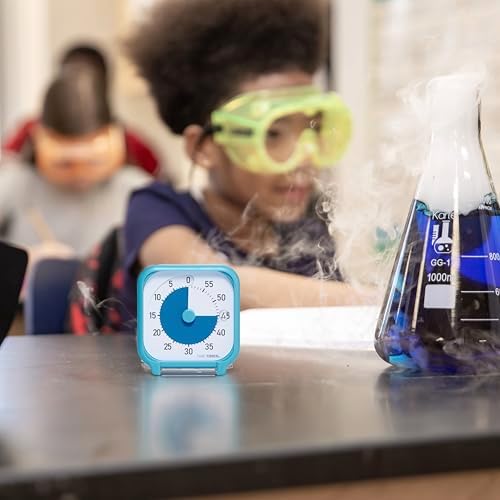 Time Timer 3 Inch Visual Timer – 60-Minute Quiet Portable Countdown Timer for Kids, Teachers, Students & Adults – Helps with Focus, Transitions, ADHD, Autism & Time Blindness – (Blue & White)