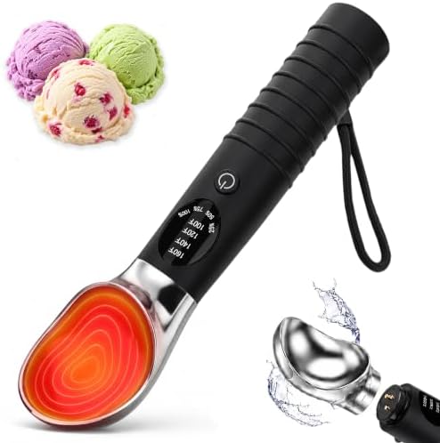 Heated Ice Cream Scoop with Removable Dishwasher Safe Head
