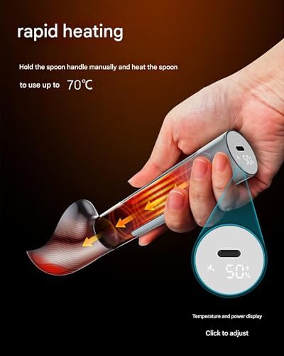 Heated Ice Cream Scoop, Rechargeable Icecream Scoop with LED Display, Rechargeable Electric Ice Cream Scoop, Maximum Heating up to 158℉ for Hard Ice Cream