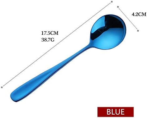 Buyer Star Bouillon Spoon Sets, 7-Inch Round Soup Spoons, Stainless Steel Finished Table Dinner Spoons