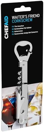 Chef Aid Waiters Friend Corkscrew, Multi-use Bar Keepers Tool and Opens Wine and Beer Bottles with Ease, Dishwasher Safe