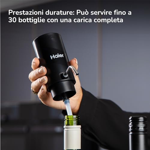 Haier Electric Wine Aerator & Dispenser, 2 in 1, Enhanced Flavor & Freshness, Serve with Speed and Perfection, Great Gift Option for Wine Lovers
