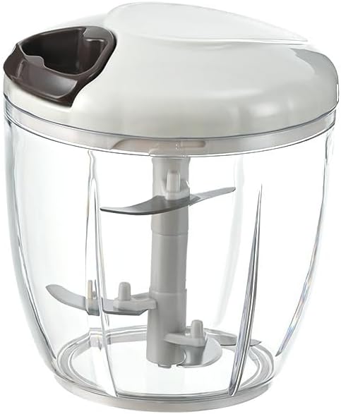 Food Processor Vegetable Chopper Manual, Portable Hand Pull String Garlic Mincer Onion Cutter for Veggies, Ginger, Fruits, Nuts Kitchen Cooking, Herbs, etc., 900ml, Kitchen Cooking Tool