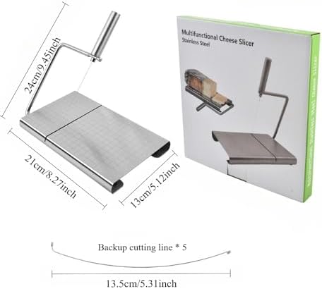 Stainless steel cheese slicer with 5high strength steel wire cheese cutters