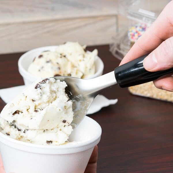 9" Stainless Steel Ice Cream Spade with Black Handle for Scrape and Scoop Gelato and Creamier Frozen Desserts