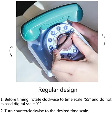 Cute Cartoon Telephone Shaped Kitchen Timer Mechanical Wind Up 60 Minute Manual 360 Degree Rotating Timer For Children Kitchen Timers For Cooking Manual
