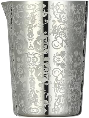 Unbreakable Cocktail Mixing Glass,Stirring Tin, Bar Mixing Pitcher with Spirit Pattern, 17-ounce / 500ml (Spirit Silver)
