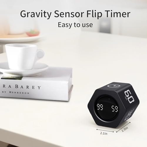 LUCKY TIME Flip Productivity Timer, 1, 5, 10, 30, 60 Min, Desk Cube Timer
