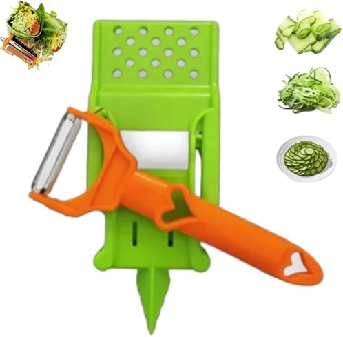 Pelador Multifuncional 2-En-1, Set Patient Peeler, Vegetable Peeler Julienne Cutter, Lemon Squeezer, 3 in 1 Multifunctional Kitchen Tool, for Fruits and Vegetables Potato Spiralizer (1)