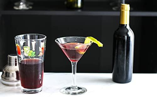 14 oz Recipe Glass Cocktail Shaker With Strainer Top - Includes 6 Cocktail Drink Recipes (Tequila Theme)