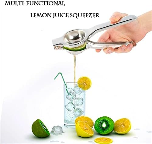 Lemon Juicer Squeezer Stainless Steel Manual Citrus Press Premium Quality Fruit Lime Squeezer for Drinks Rust Proof Non-Slip Manual Hand Juicer Is Ideal for Juicing Lemons, Limes, Small Oranges
