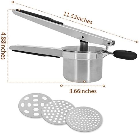 Generic AMAZINGCATS Stainless Steel Potato Ricer, Potato Masher, Potato Press with Anti-Slide Handle, Baby Food Potato Ricer, Ricer Kitchen Tool for Vegetable and Fruit.