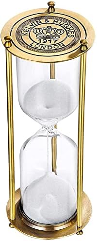 Vintage Sand Timer 5 Minute Hourglas, Small Sand Clock, Antique Brass Grave Sand Watch 5 Min,Antiguo Reloj De Arena 5 Minuto,Metal Unique Sandglass for Kitchen Home Office Game Gifts