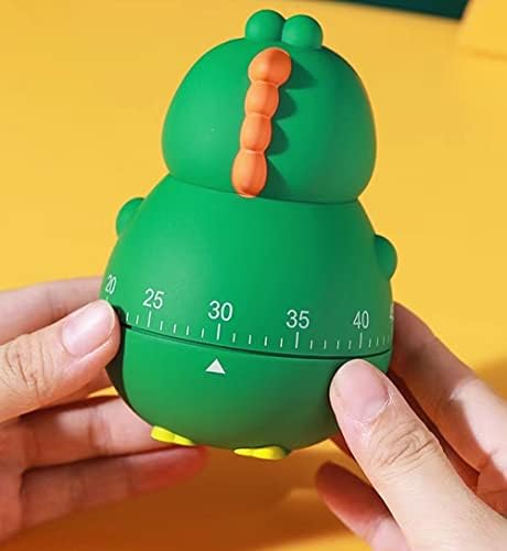 Cute Dinosaur 100% Mechanical Egg Kitchen Timer for Kids Cooking/Reading/Classroom/Do Sports(Dinosaur, Green)