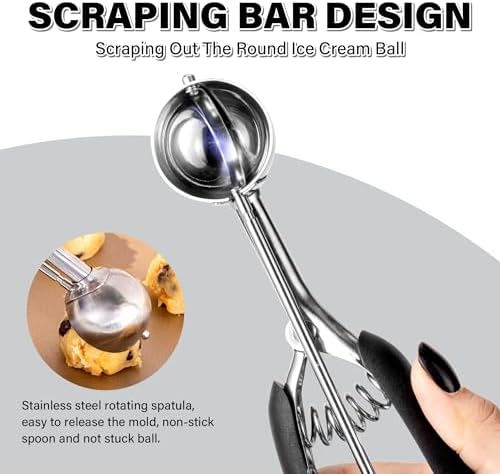 Cookie Scoop 1 Tbsp for Baking, Professional Stainless Steel Ice Cream Scoop 35mm, Melon Baller Meatball Scoop, Good Soft Grips, Quick Trigger Release, 15ml (1 Tablespoon)